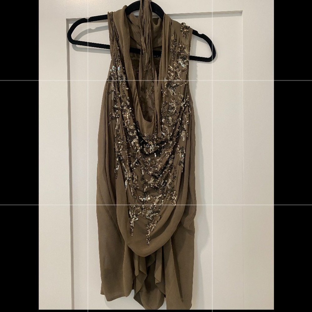 All saints low front sheer sequin dress size 8 (small)